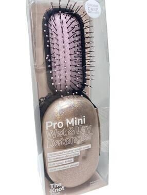 Conair Knot Dr Pro Mini Wet Dry Hair Detangler Brush with Carry Case